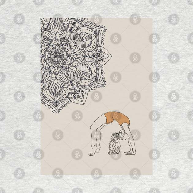 Mandala Minimalist Yoga Girl by Sierraillustration